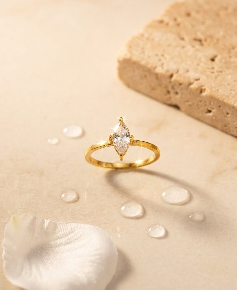 Marquise charm ring
