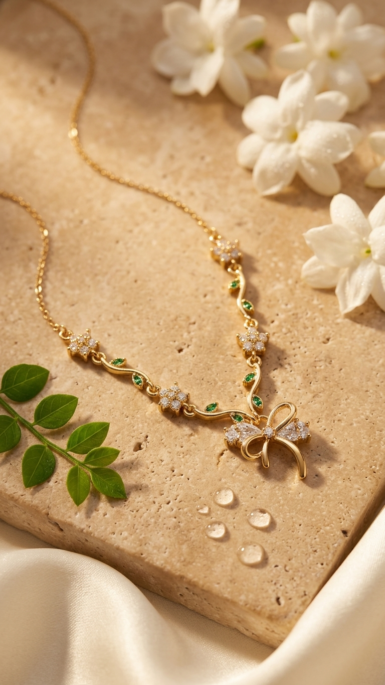 Ribbon garden necklace
