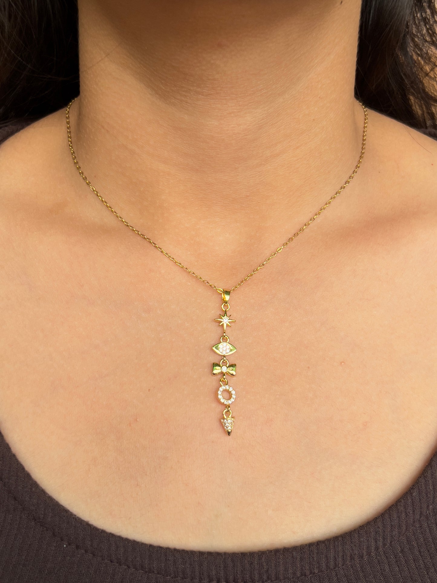 Charm drop necklace