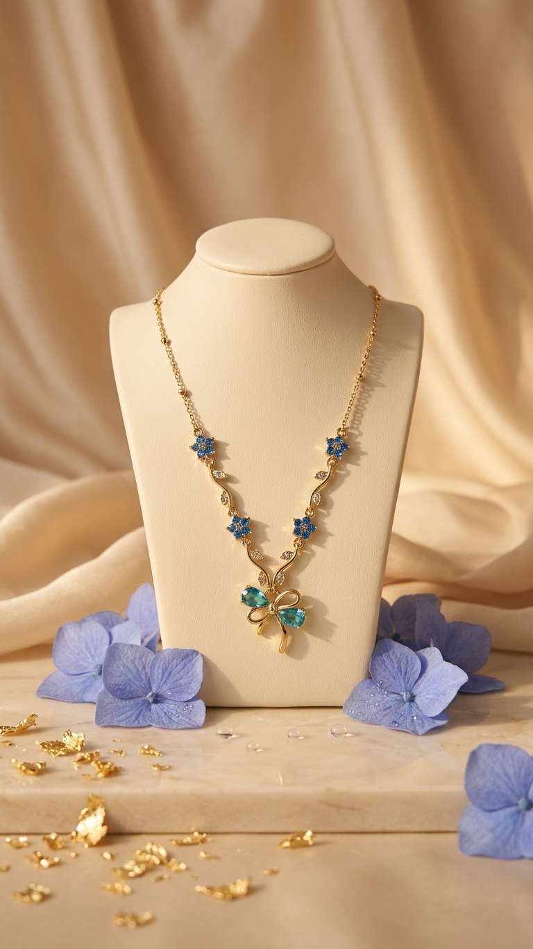 Ribbon garden necklace