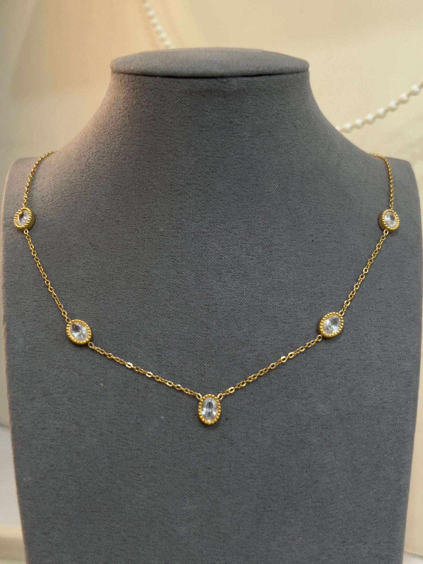 Crystal charm necklace