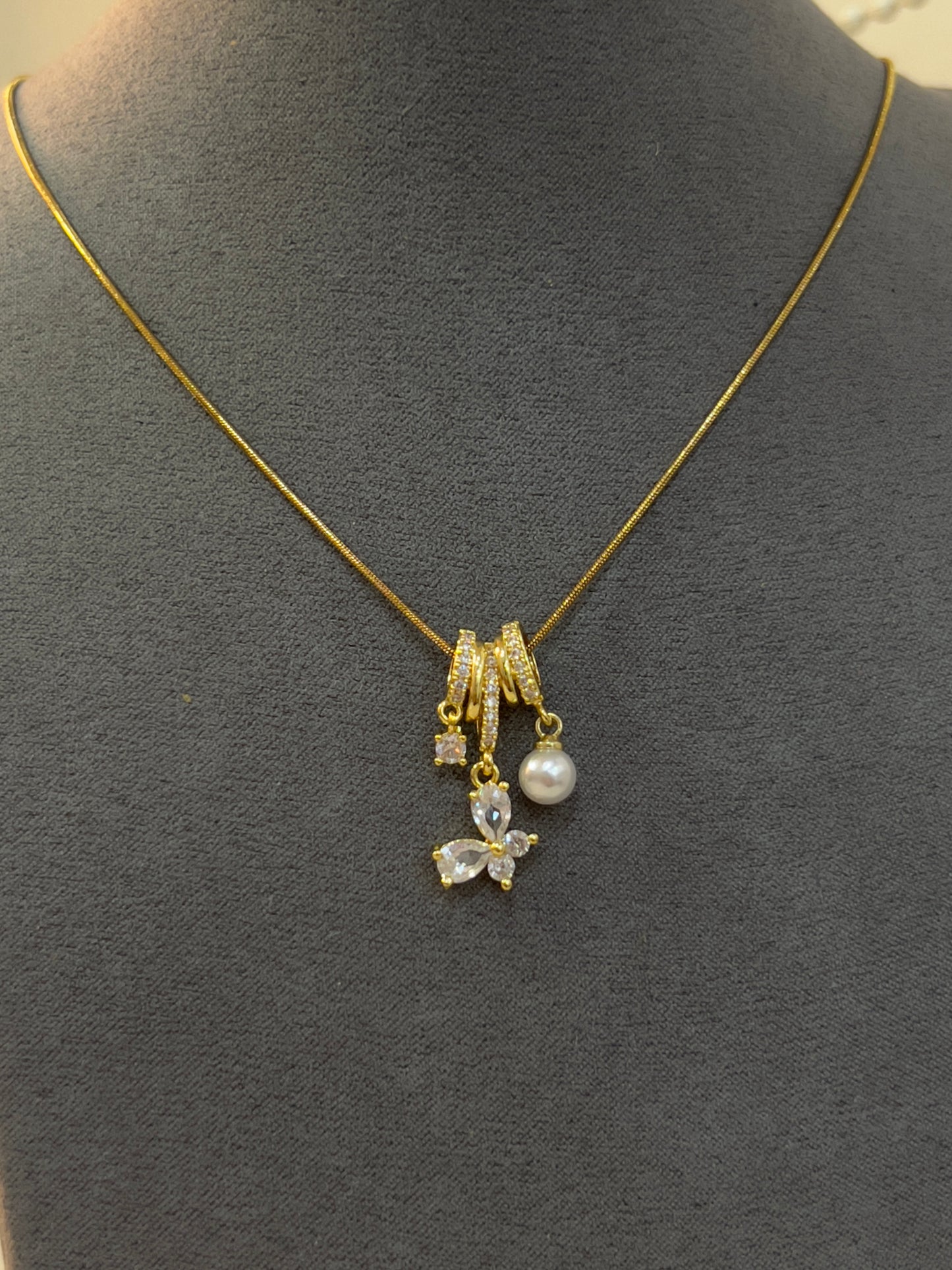 Pearl charm necklace