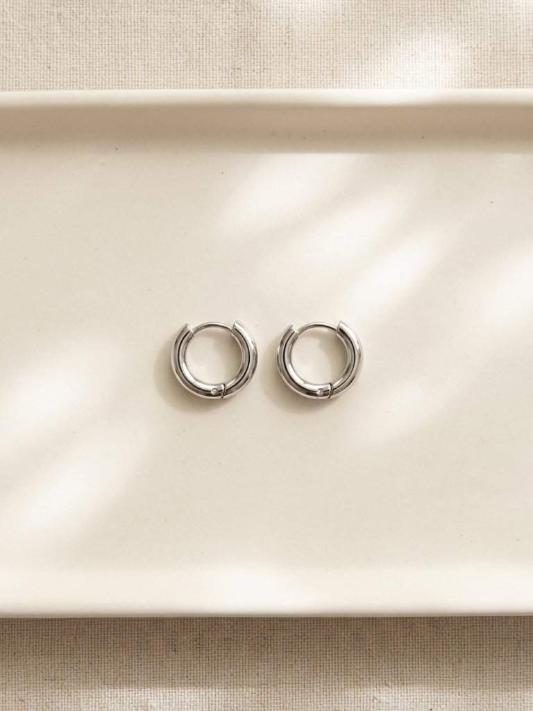 Silver mini hoops
