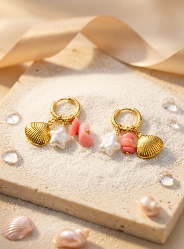Shellblush hoops