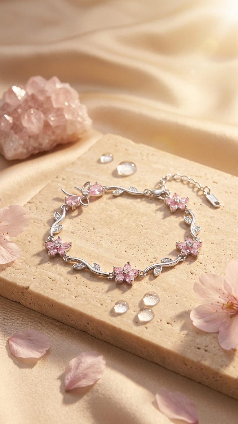 Floral bow bracelet