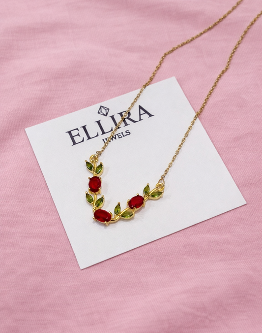Ruby bloom tulip necklace