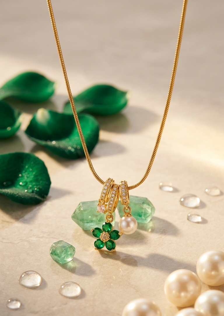 Flora charm necklace