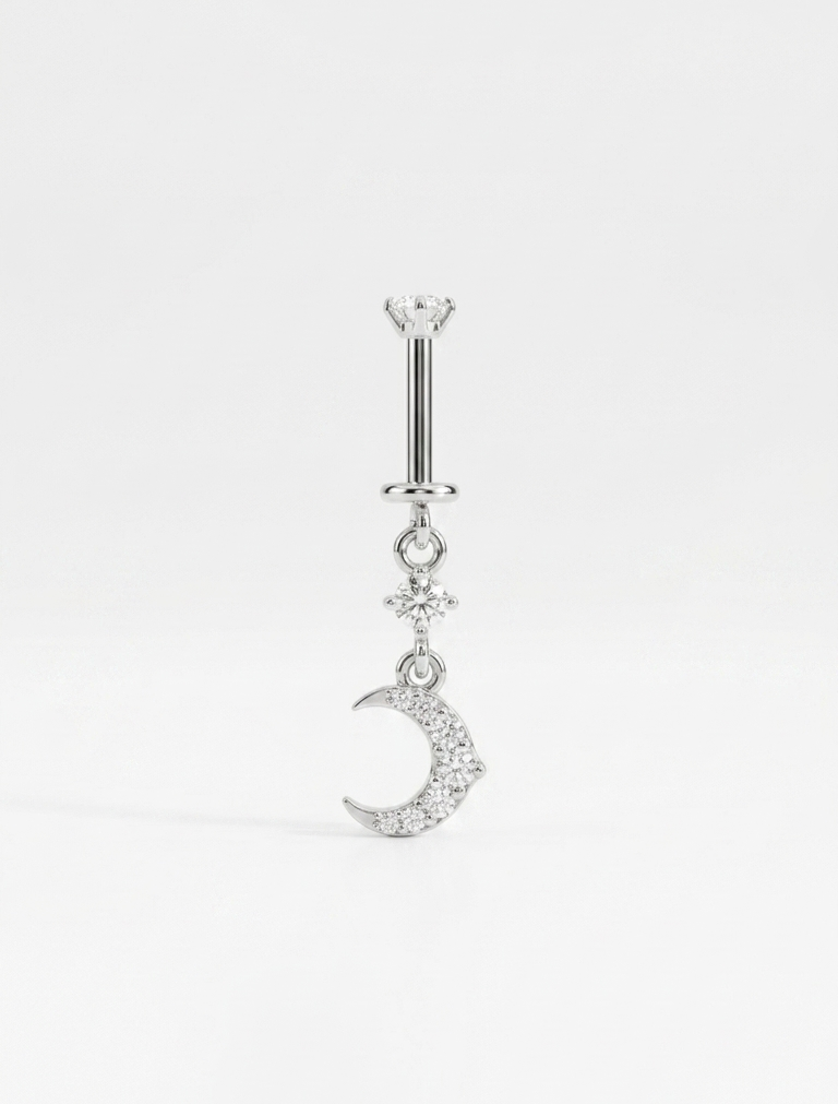 Crescent glow piercing
