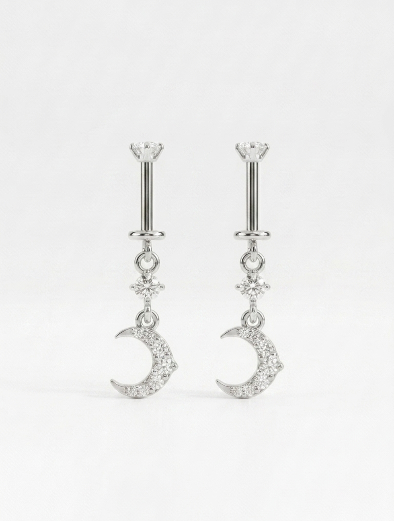 Crescent glow piercing