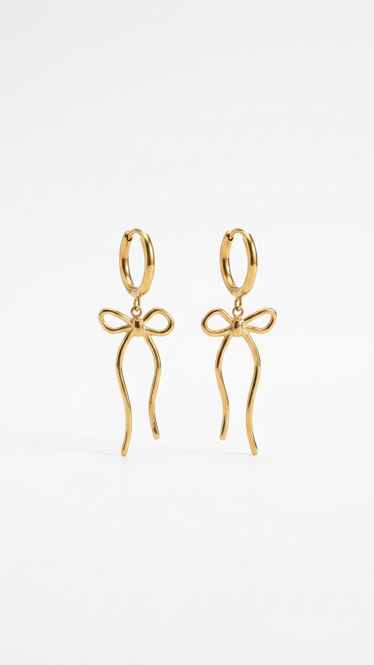 Ribbon drop earrings