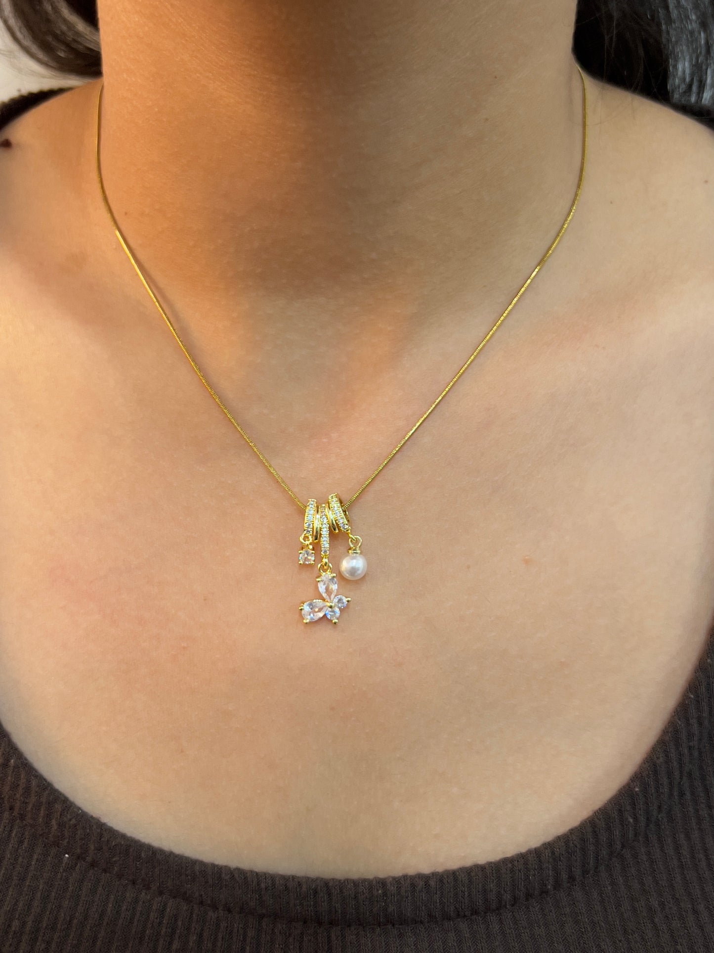 Pearl charm necklace