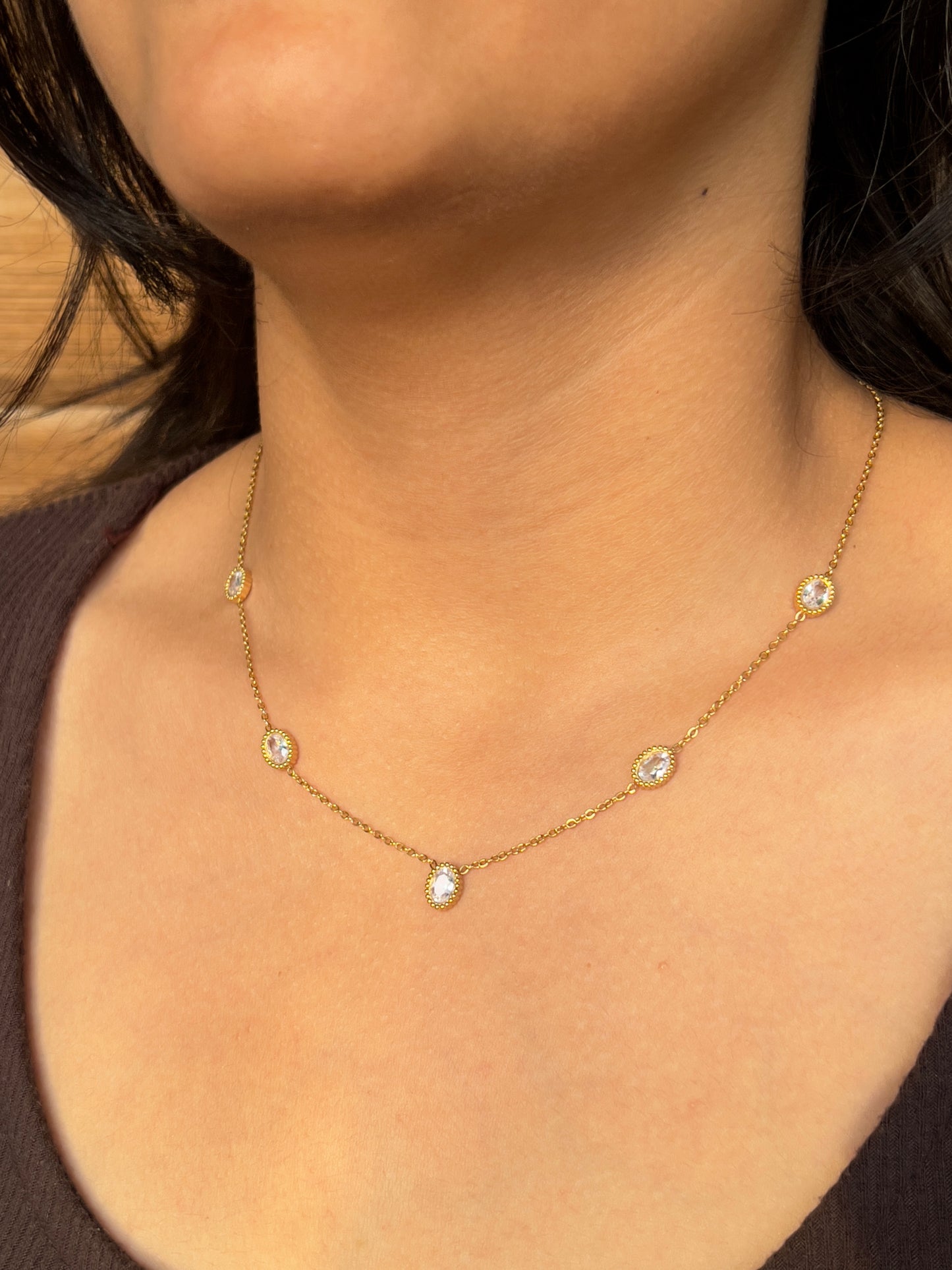 Crystal charm necklace