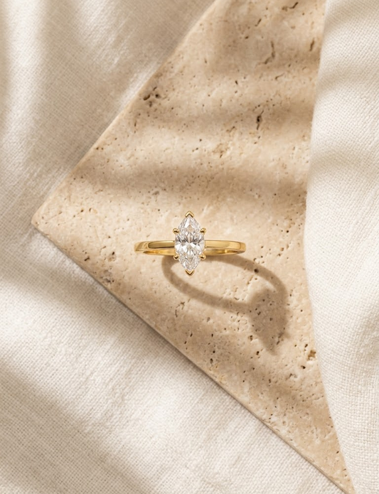 Marquise charm ring