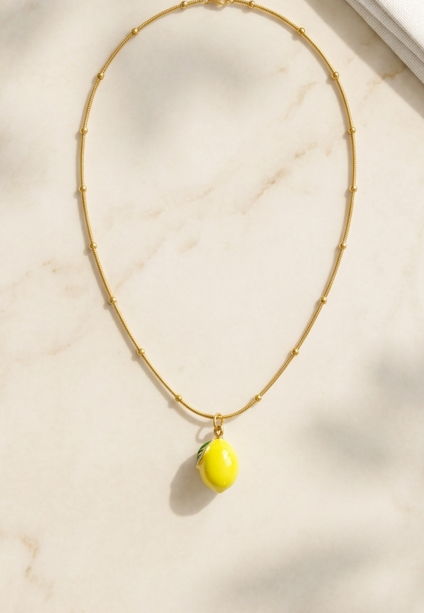 Mango charm necklace