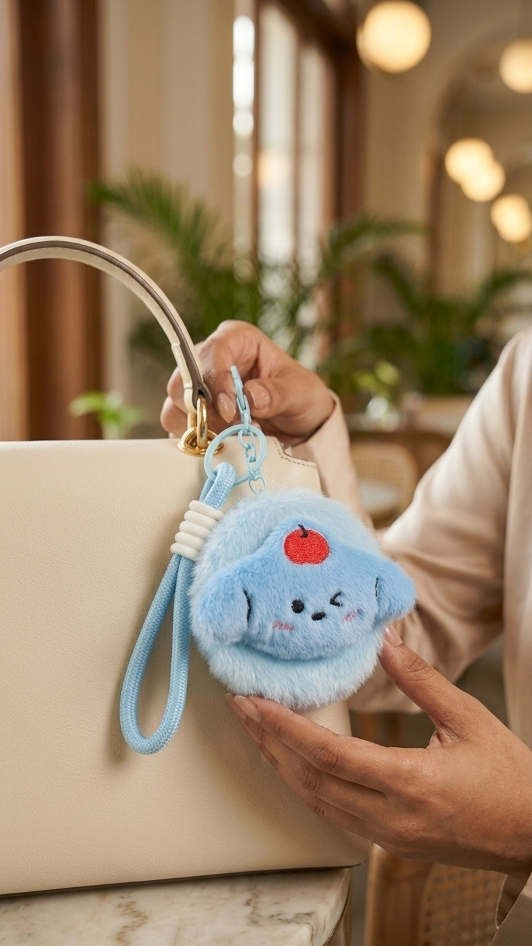 Croissant Mirror bag charm