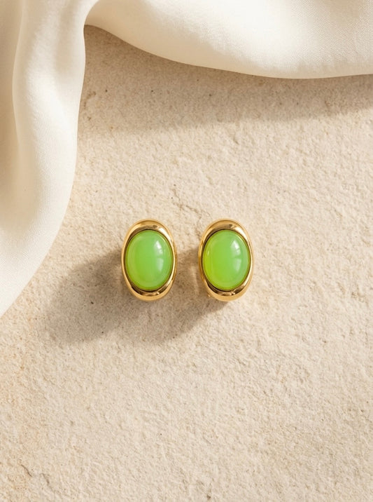 Emerald Aura Studs
