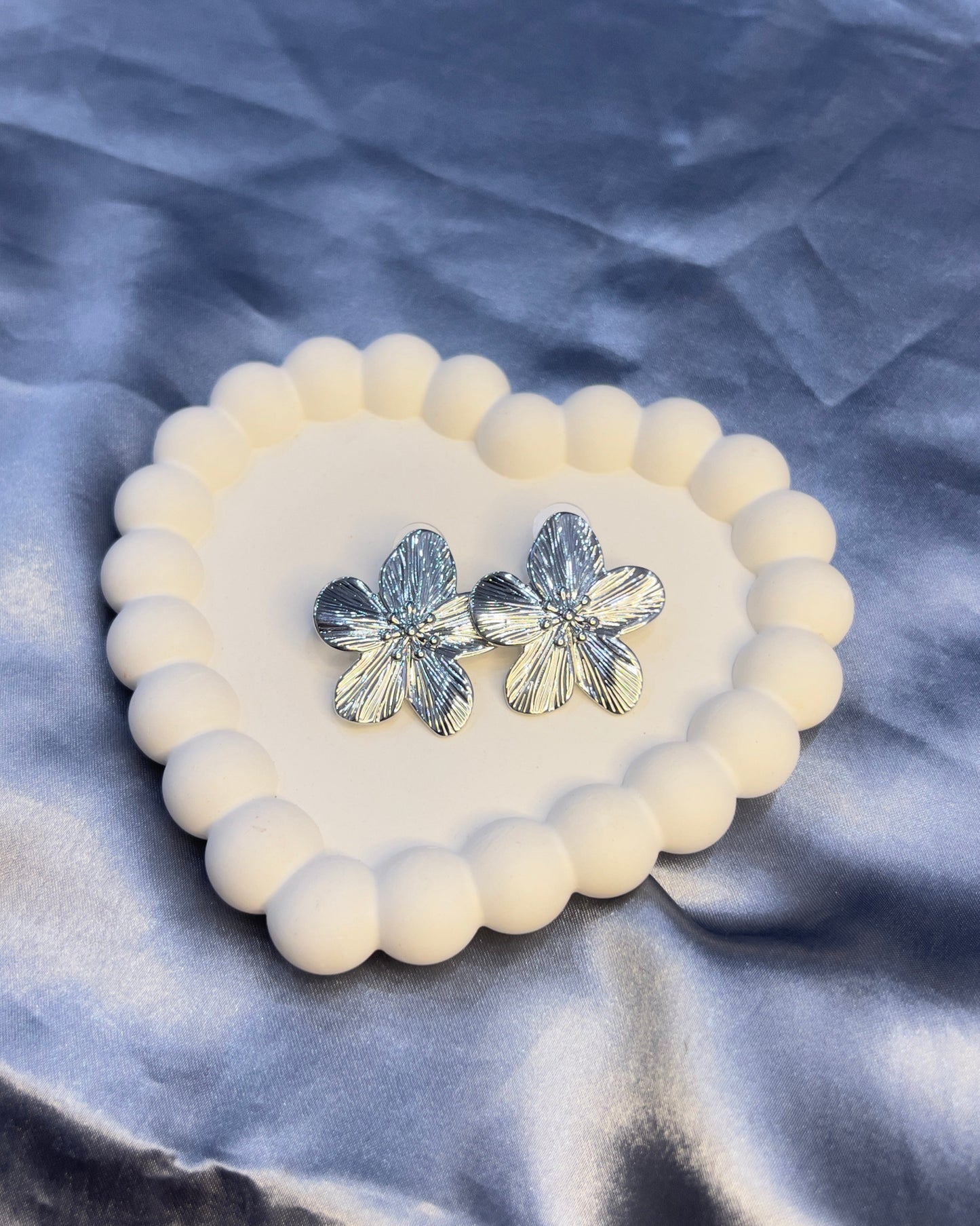 Silver Flower Earrings