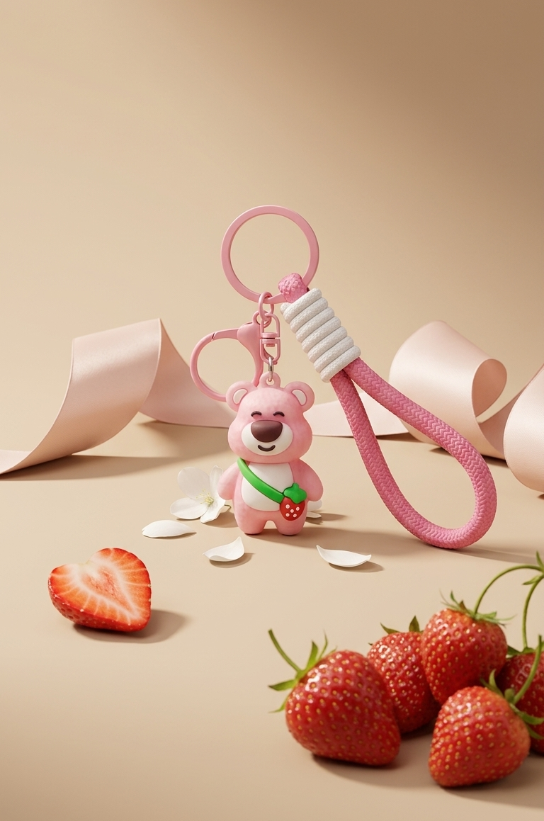 Pink bear charm